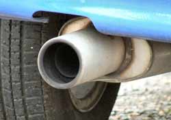 car exhaust, source of CO2 emissions