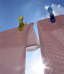 Washing hanging on the line