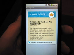 Foursquare Mayor Offer